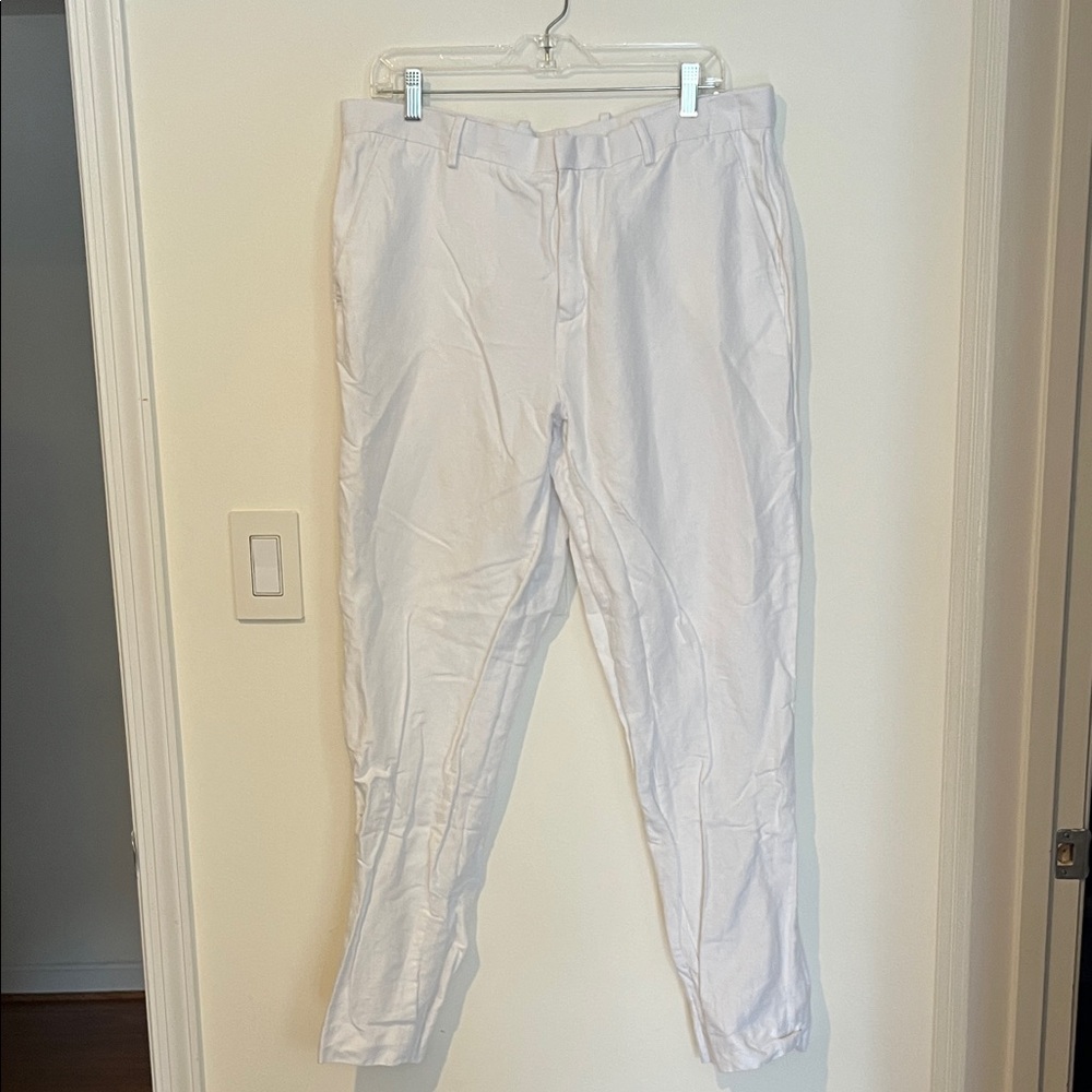 Perry Ellis Men's Linen White Pants